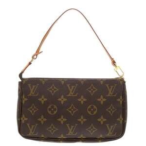 LOUIS VUITTON Authentic Brown Monogram Pochette Pouch